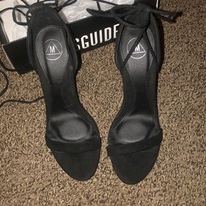 Black laced up heels